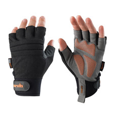 Mens Scruffs Trade Fingerless Work Padded Palm Gloves Sizes L XL