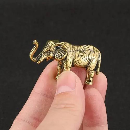 Small brass elephant - brass,