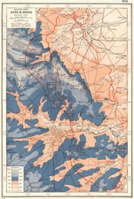 FIRST WORLD WAR WESTERN FRONT. Lens & Arras. 1915-17 battle lines. WW1 1920 map