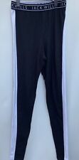 Jack Wills Women's Black White Stripe Leggings Size 6 Cotton Blend