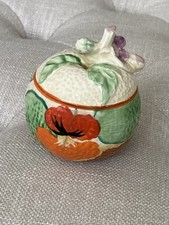 Clarice Cliff small Preserve Pot Trinket Pot Nasturtium Pattern