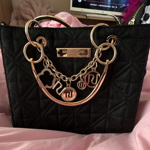 River island black quilted - black,
