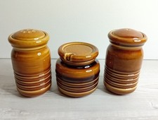 Set Of 3 Vintage Ceramic Condiment  Items Wade Country Ware Table Cottage Style