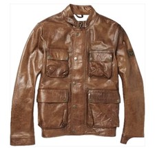 belstaff brown leather jacket