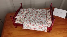 Dolls house double bed and bedding, 1/12 scale, miniatures furniture