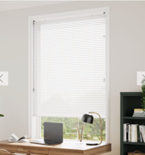 Aluminium Venetian Blind White 105cm Width x Max Drop 99cm Slats 2.5cm