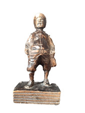 Statue Wooden Folk Art Man Sculpture Figure drunk hobo Vintage