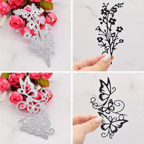 Butterfly flowers metal - butterfly,
