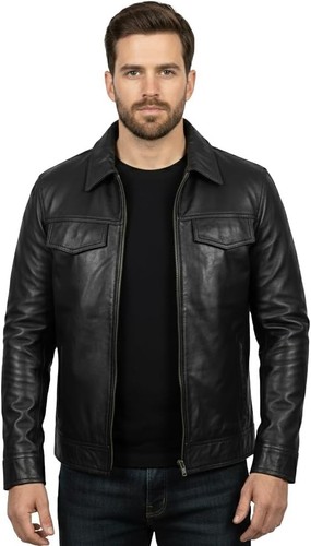 Mens real leather motorbike - mens,