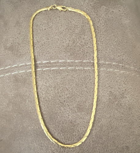 Gold tone herringbone chain - tone,