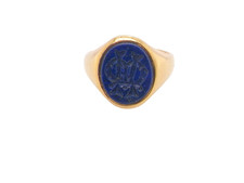 18ct gold lapis lazuli signet