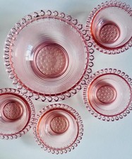 Art Deco Pink Pressed Glass