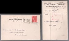 1947 KGVI The Rivet Bolt & Nut Coy Ltd. 1d Glasgow Scotland