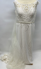 True Bride Ivory Wedding Dress & Veil Embroidered & Embellished UK Size 20    W9