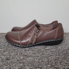 Clarks Ashland Palm Shoes Brown Leather Ultimate Comfort Size 5