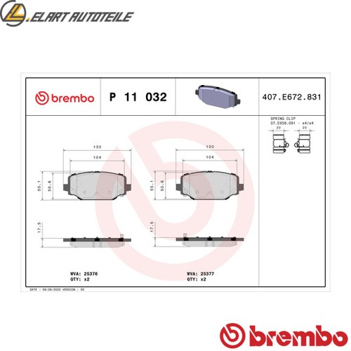 Brake pad set - p, 11