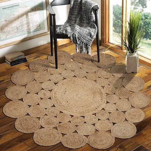 Natural jute rug handmade - jute, boho