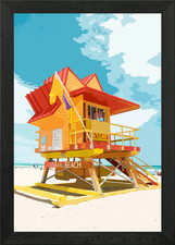Miami Beach Hut XI Framed Wall