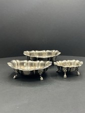 Set Of Three Silver Plate  Bon Bon Dishes Z3