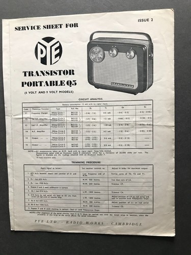 Vintage pye radio cambridge - radio,