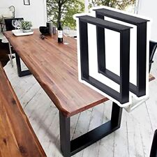 2x Industrial Black Metal Square Table Legs Heavy Desk Bench Furniture Leg Frame