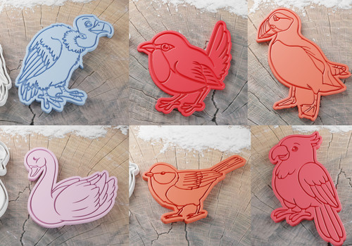 Birds cookie cutters fondant - cookie,
