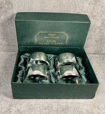 Vintage Silver Plated Napkin Rings St Michael Marks & Spencer Original Box, Oval