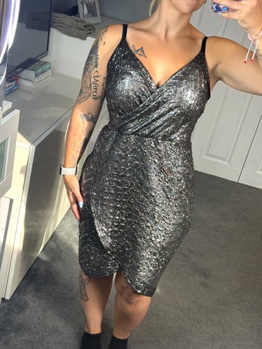 Apricot metallic silver wrap - apricot,