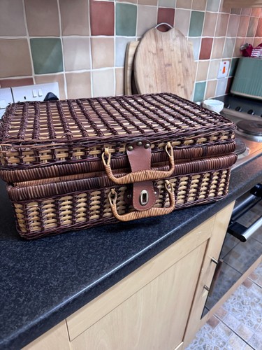 Vintage wicker picnic hamper - vintage,