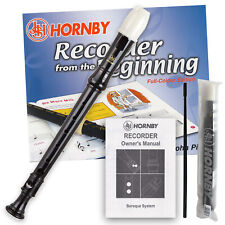 Descant Recorder by Hornby With Case Cleaning Rod & Tutorial Book Classroom!Pack