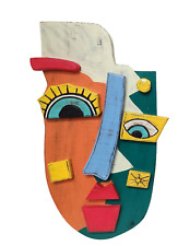 ABSTRACT FACE Wooden Picasso Style Tropical Polynesian Hawaiian Tiki Wall Mask