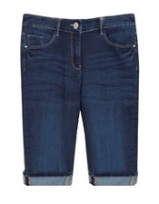 Size 6 8 Stretch Denim Blue Knee Length Shorts Girls Womens Ladies