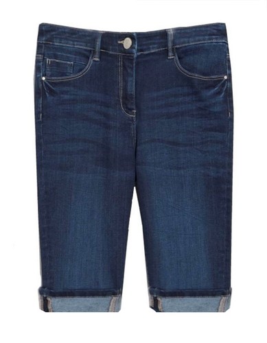 Stretch denim blue knee - denim, length