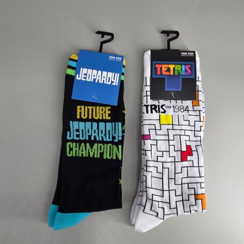 Jeopardy tetris crew socks - jeopardy,