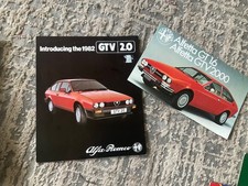 ALFA ROMEO GTV. PAIR OF BROCHURES  1982 & 1974.   2000 1.6 2.0    SEE PHOTO