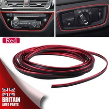 5M Red Car Interior Chrome Styling Molding Door Edge Trim Strip Universal NEW