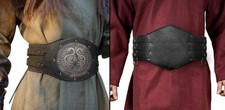 Faux Leather Viking Norse Embossed Waist Armour Belt LARP Fancy Dress