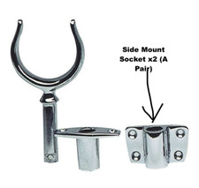 Pair Chrome Brass Rowlock Side