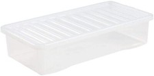 Large 42 Litre Clear Plastic Underbed Storage Box & Lid Food Storer Stackable