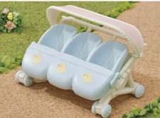 Sylvanian Families Triple Stroller Pram Buggy Pushchair Babies Triplets BNIB UK