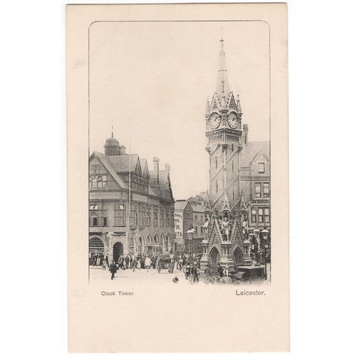 Leicester clock tower postcard - leicester,