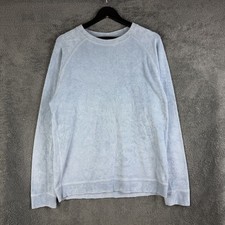 Finisterre Organic Cotton Terry Towelling Pullover Jumper Mens Medium Light Blue