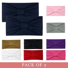 2 Pack Wide Headbands Stretchy