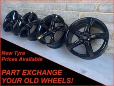 Audi Genuine 18" A3 S3 A4 S4 Gloss Black 5 Arm Star Alloy Wheels
