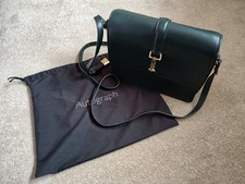Marks&Spencer Autograph bottle green 100%leather handbag+storage bag, used once.