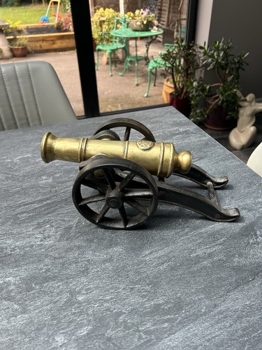 Large victorian brass cannon - large,
