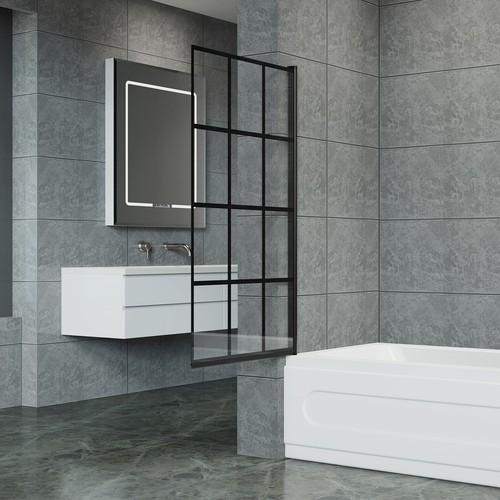 Glass bathtub shower screen - bathtub,