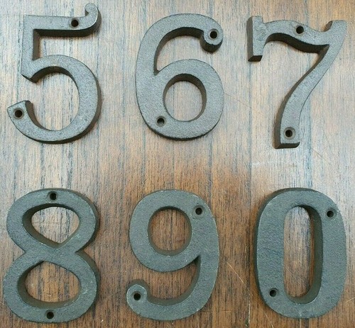 Cast iron number numeral - ***,