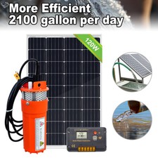 DC HOUSE 120W Solar Powered Water Pump Kit for Garden Irrigation Farm Pond Ranch