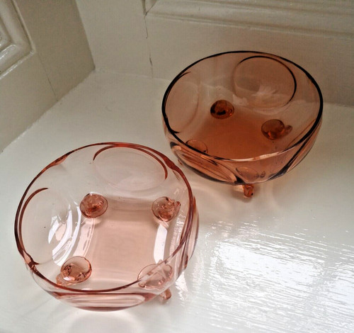 Antique art deco bowls pink - deco,